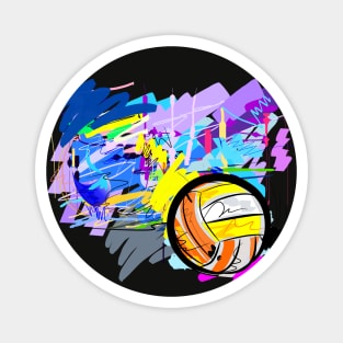 volleyball sport art  brush stroke style design Magnet